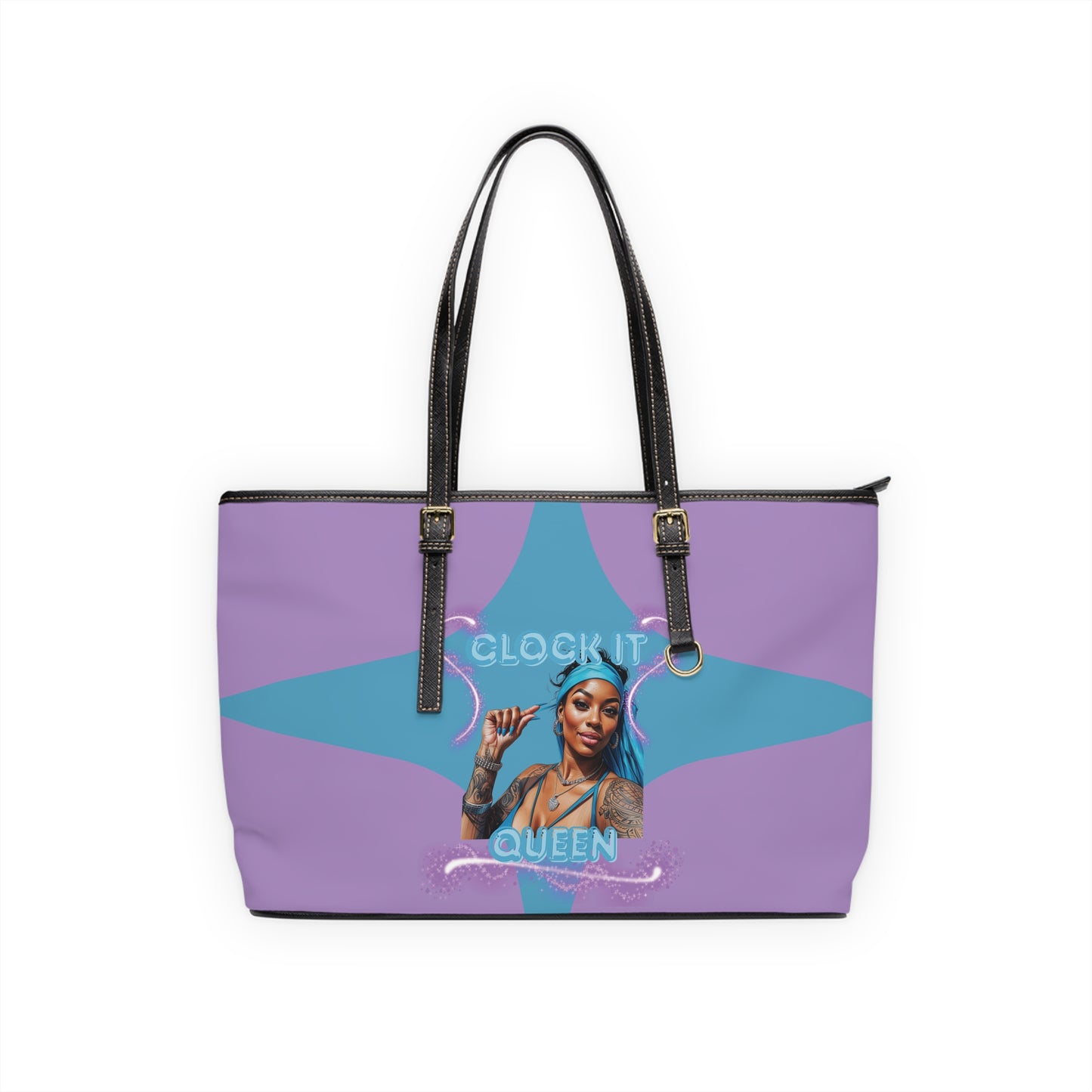 “Clock It” PU Leather Shoulder Purse