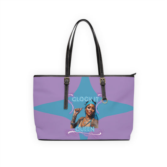 “Clock It” PU Leather Shoulder Purse