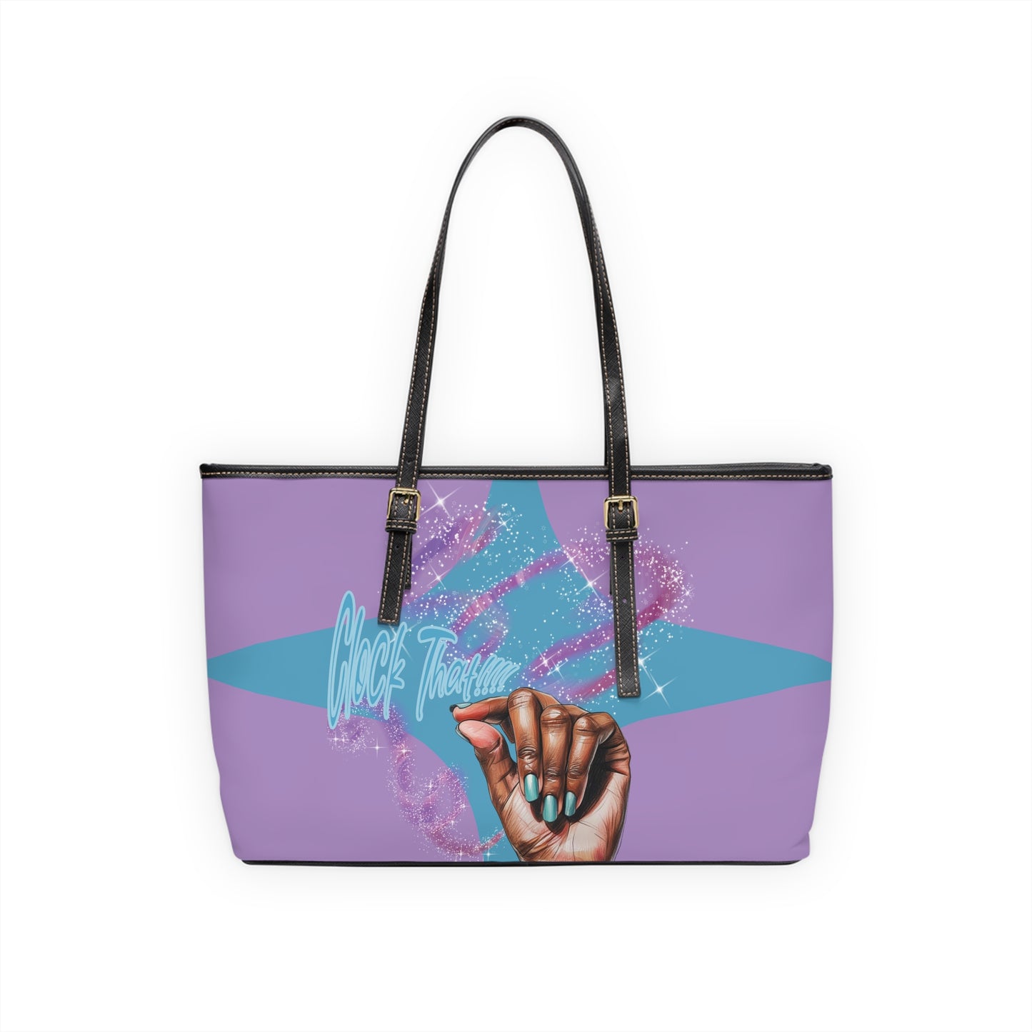 “Clock It” PU Leather Shoulder Purse