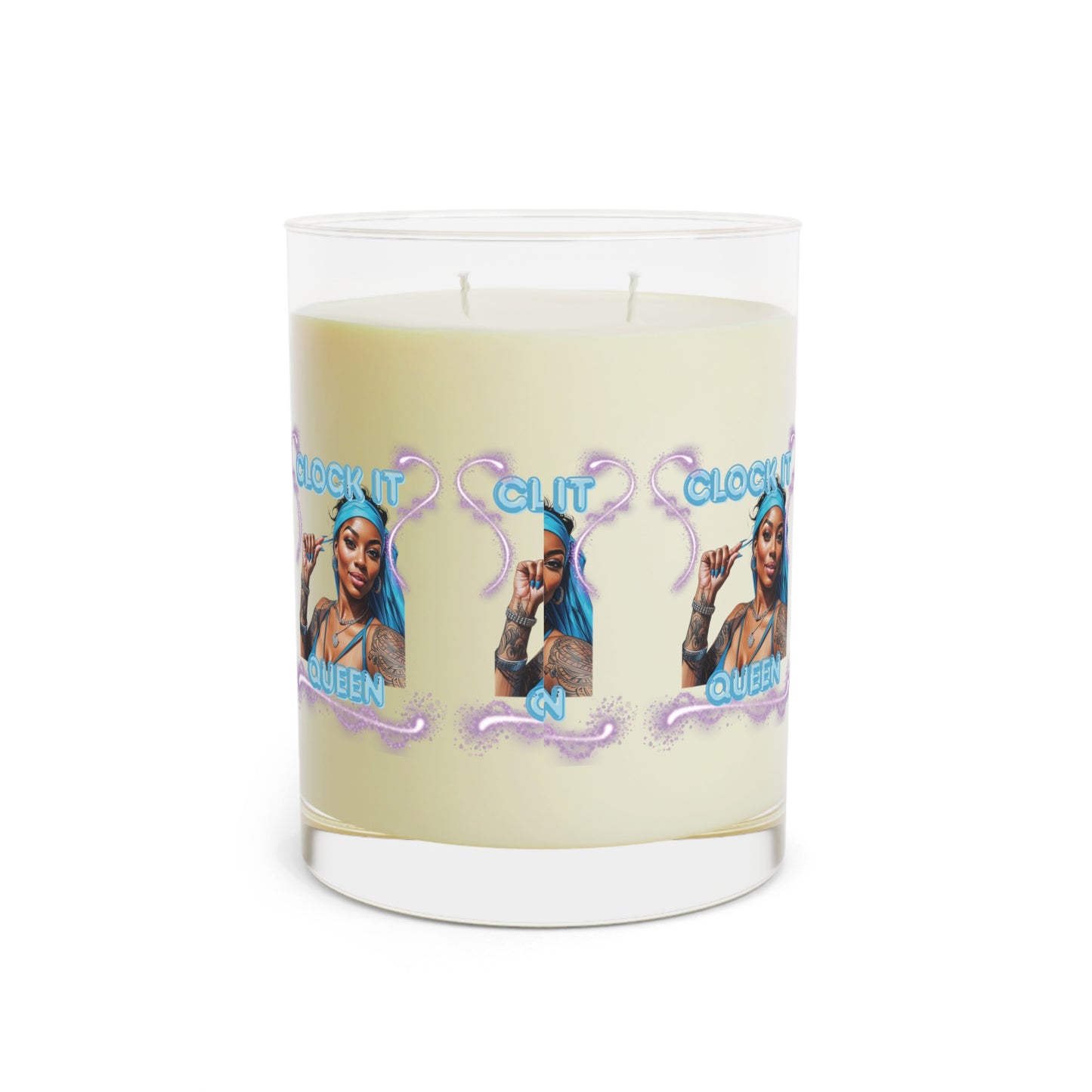 Scented Candle — "Clock It, Queen" 11oz Glass Candle