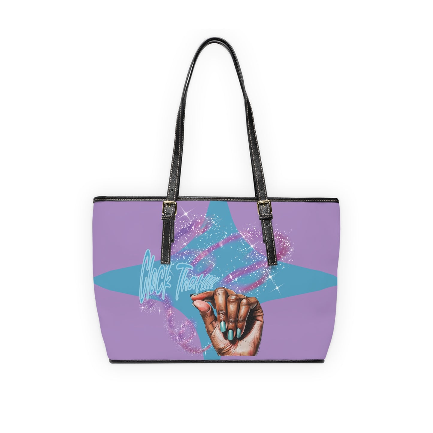 “Clock It” PU Leather Shoulder Purse