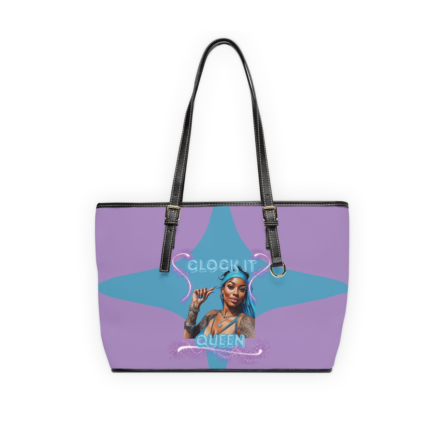 “Clock It” PU Leather Shoulder Purse