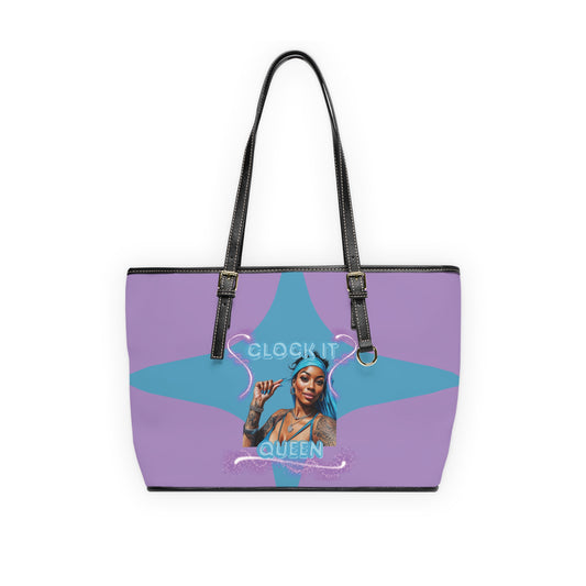 “Clock It” PU Leather Shoulder Purse